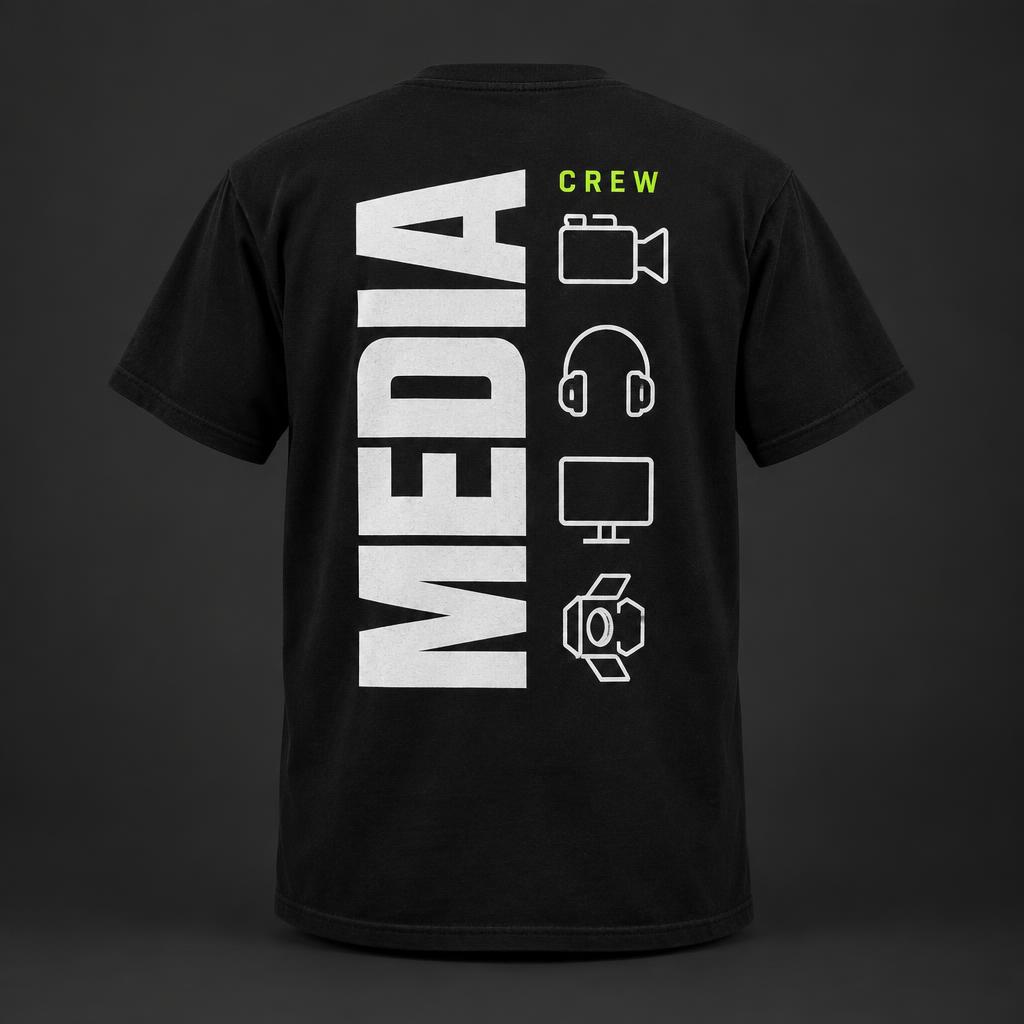 VBC Media crew t-shirt, back print